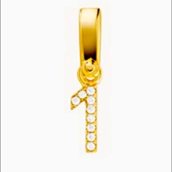 Michael Kors 14k Gold-Plated Sterling Silver #1 Charm - Picture 1 of 4